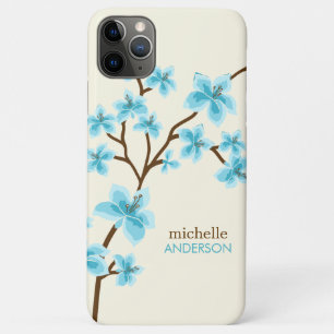 Aqua Cherry Blossoms Tree iPhone 11 Pro Max Case