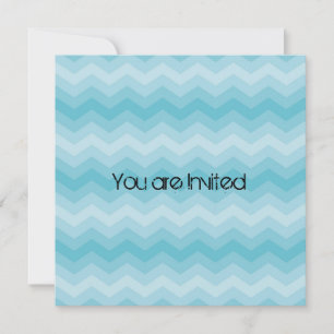 Aqua Chevron Baby Shower Invitation
