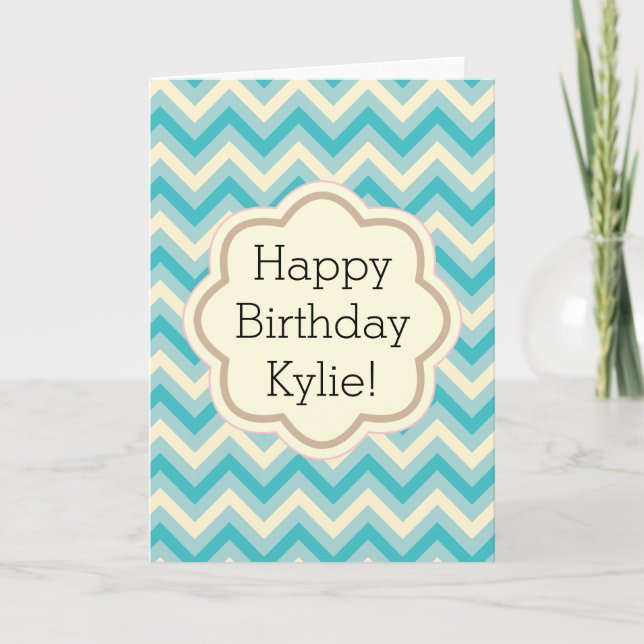 Aqua Chevron Card (Front)