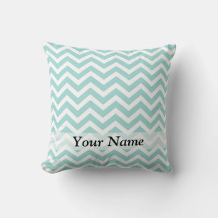 Aqua chevron pattern cushion