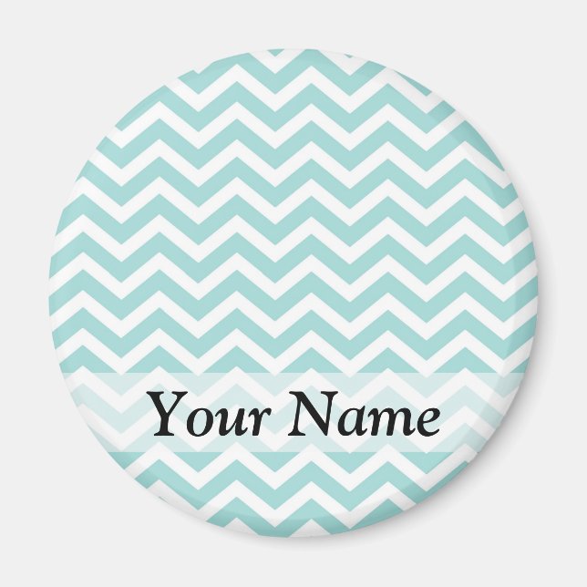 Aqua chevron pattern magnet (Front)