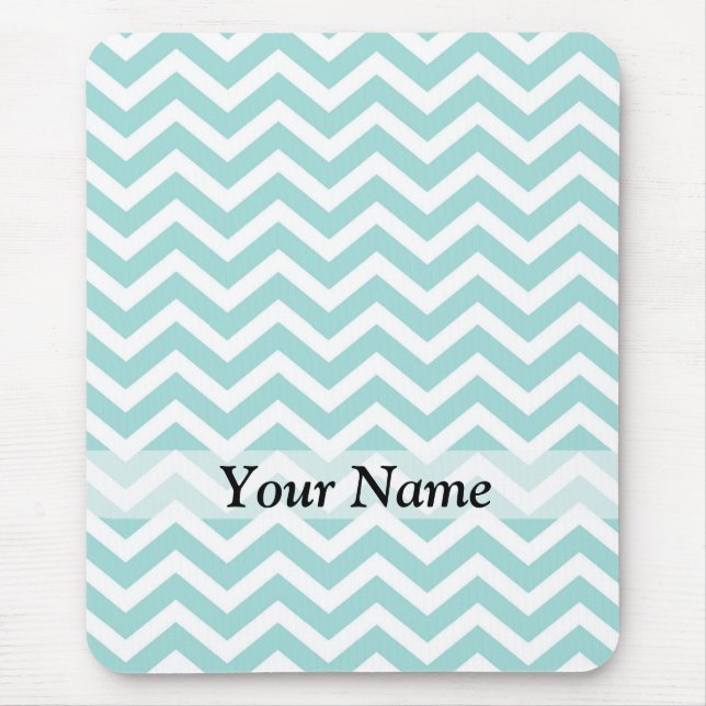 Aqua  chevron pattern mouse mat (Front)