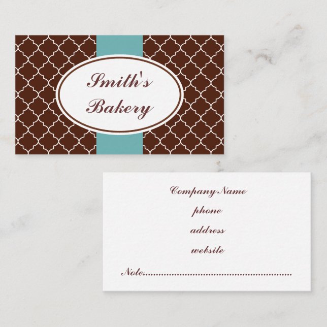 Aqua Chocolate Business Card (Front/Back)
