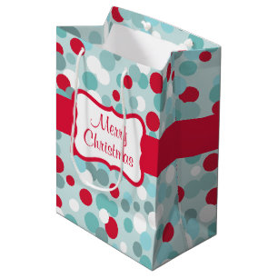 Aqua Christmas Dots Gift Bag