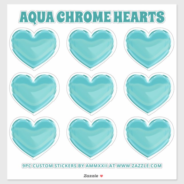 Aqua Chrome Hearts (Sheet)