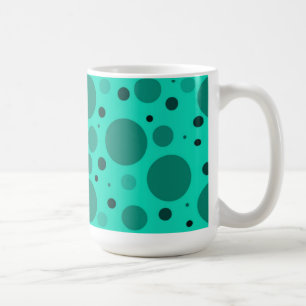 Aqua Circles and Dots Coffee Mug