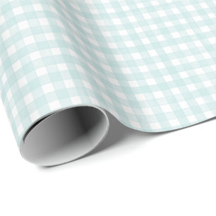 Aqua Classic Gingham Wrapping Paper