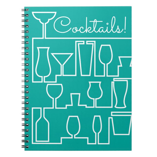 Aqua cocktail party notebook (Front)