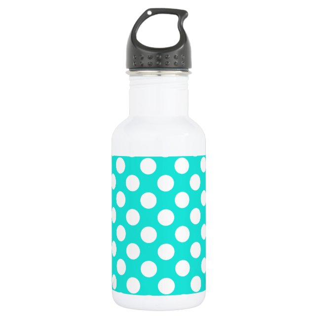 Aqua Colour Polka Dots 532 Ml Water Bottle (Front)