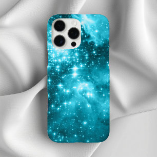 Aqua Coloured Stars iPhone 16 Pro Max Case