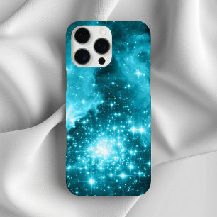 Aqua Coloured Stars iPhone 16 Pro Max Case