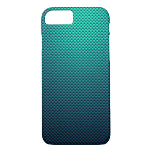 Aqua colours carbon fibre patterned iPhone 8/7 case