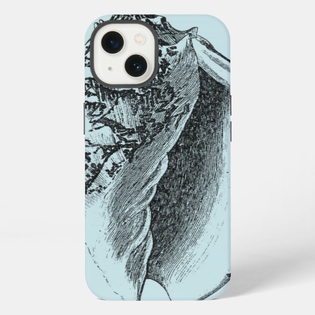 Aqua Conch Shell iPhone Case (Back)