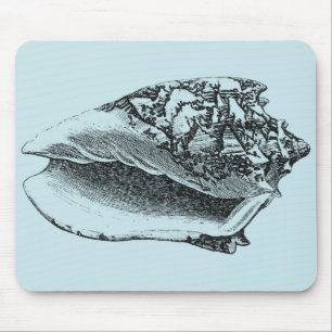 Aqua Conch Shell Mouse Mat