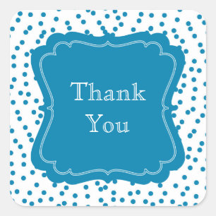 Aqua Confetti Dots Square Sticker