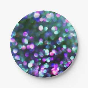 Aqua Confetti Paper Plate