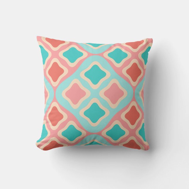 Aqua Coral Pattern Cushion (Front)