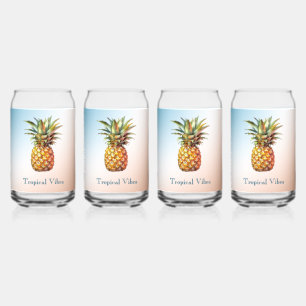 Aqua Cream Happy Tropical Pineapple Can Glass