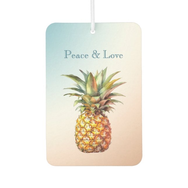 Aqua Cream Happy Tropical Pineapple Car Air Freshener (Front)