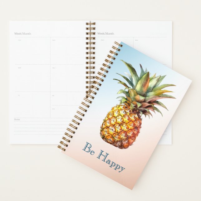 Aqua Cream Happy Tropical Pineapple Planner (Display)