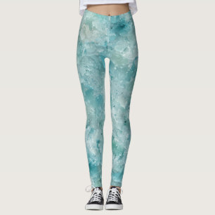 Aqua Crystal Geode Print. Ocean’s beauty. Leggings