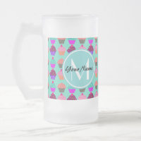 Aqua Cupcake Personalised Monogram
