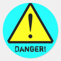 Aqua Customisable Warning Symbol Sticker