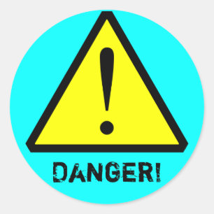 Aqua Customisable Warning Symbol Sticker