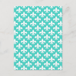 Aqua Damask Postcard