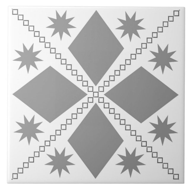 Aqua Diamond Fun | Black & White Filter |  Tile (Front)