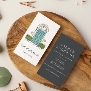 Aqua Door   Home Staging or Interior Design Business Card