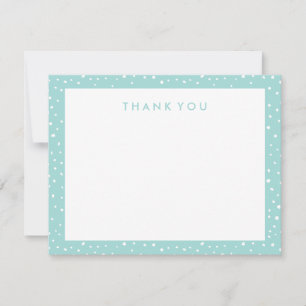 Aqua Dotted Thank You Note Cards