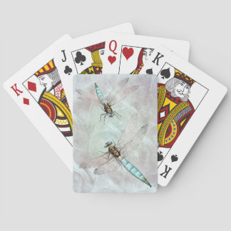 Aqua Dragonfly Duet Playing Cards