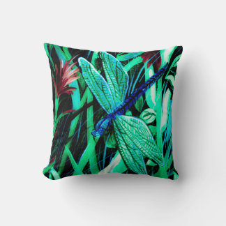 Aqua Dragonfly Pillow