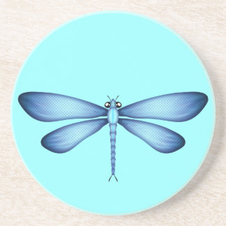 Aqua Dragonfly Sandstone Drink Coaster