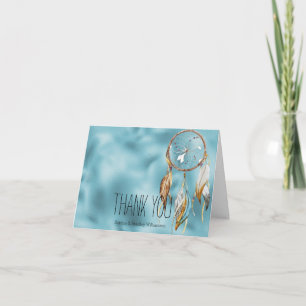 Aqua Dream Catcher Thank you Card