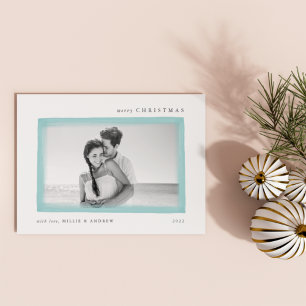 Aqua   Dreamy Wish Merry Christmas Photo Holiday Card