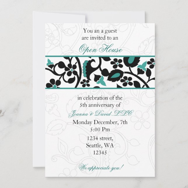 aqua Elegant Corporate party Invitation (Front)