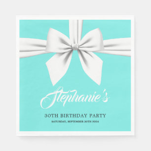 Aqua Elegant Fancy Tiffany Birthday Tableware Napkin