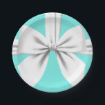 Aqua Elegant Fancy Tiffany Birthday Tableware Paper Plate<br><div class="desc">This aqua blue Tiffany theme paper plate design is perfect party tableware for any woman, girl or teen who has everything. Use the products in this collection for birthday party, promotional event, sweet sixteen, anniversary, bridal shower, breakfast at an elegant restaurant or any milestone party with a luxury aesthetic. Teal...</div>