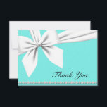 Aqua Elegant Tiffany Pearls Fancy Pearls Thank You<br><div class="desc">This Aqua Elegant Tiffany Pearls Fancy Pearls Thank You Card is the perfect stationery for every bougie soul. Use the products in this collection for your baby shower, birthday party, promotional event, sweet sixteen, anniversary, bridal shower, breakfast at an elegant restaurant or any milestone party with a luxury aesthetic. Teal...</div>