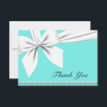 Aqua Elegant Tiffany Pearls Fancy Pearls Thank You<br><div class="desc">This Aqua Elegant Tiffany Pearls Fancy Pearls Thank You Card is the perfect stationery for every bougie soul. Use the products in this collection for your baby shower, birthday party, promotional event, sweet sixteen, anniversary, bridal shower, breakfast at an elegant restaurant or any milestone party with a luxury aesthetic. Teal...</div>
