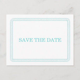Aqua Encircled Rounded Save the Date Postcard