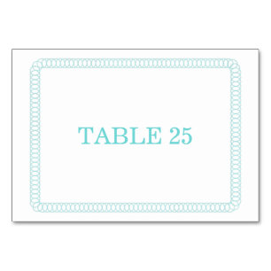 Aqua Encircled Rounded Table Card