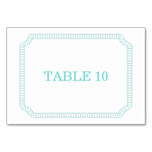 Aqua Encircled Ticket Table Card