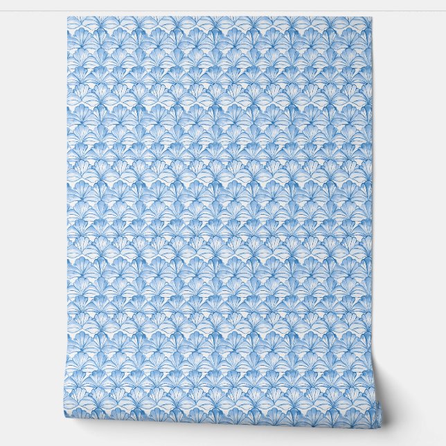 Aqua Fan Breeze Mini - Blue, White - Coastal Wallpaper (Unrolling)