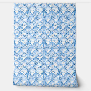 Aqua Fan Breeze Petite - Blue, White - Coastal Wallpaper