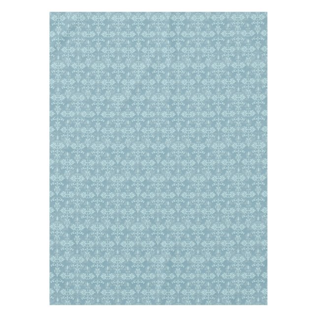 Aqua Fancy Damask Pattern Tablecloth (Front)