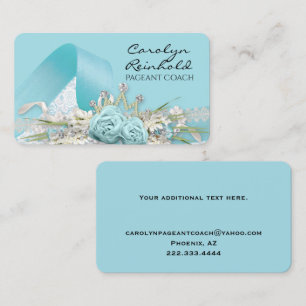 Aqua Fancy Pageant Coach Business Card