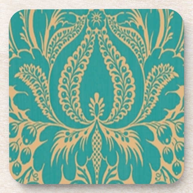 Aqua Fantasy Floral Coasters (Front)